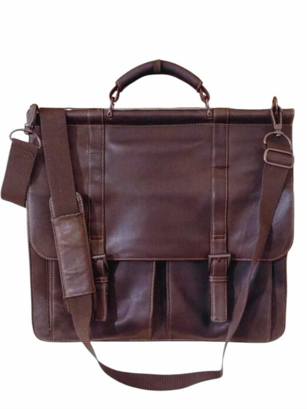 Wilson's Leather Mahogany Leather Laptop Messenger - Classic Briefcase Style